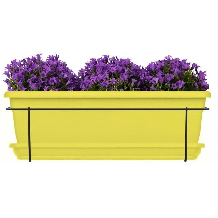 Kit fioriera con supporto in metallo e vassoio - GARDEN ID Relax - File da 50 cm - Riciclato e riciclabile al 100% - Volume per piante