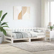 Dormeuse Estraibile Bianca 2x(90x200) cm Legno Massello di Pino 840389