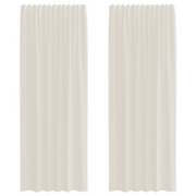 Tende in Voile con Tasche per Aste 2 pz Crema