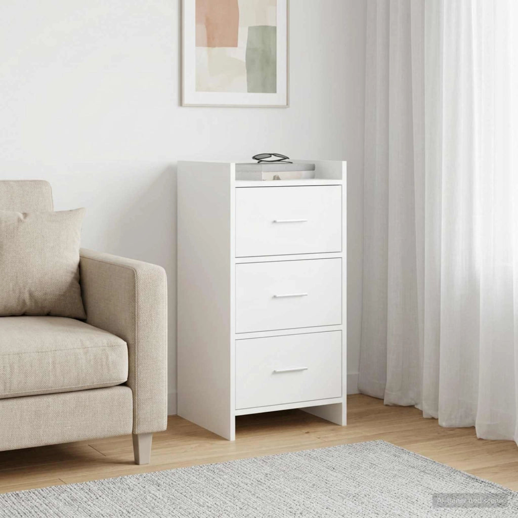 Credenza Bianco 40 x 36 x 80 cm Legno ingegnerizzato 8011059