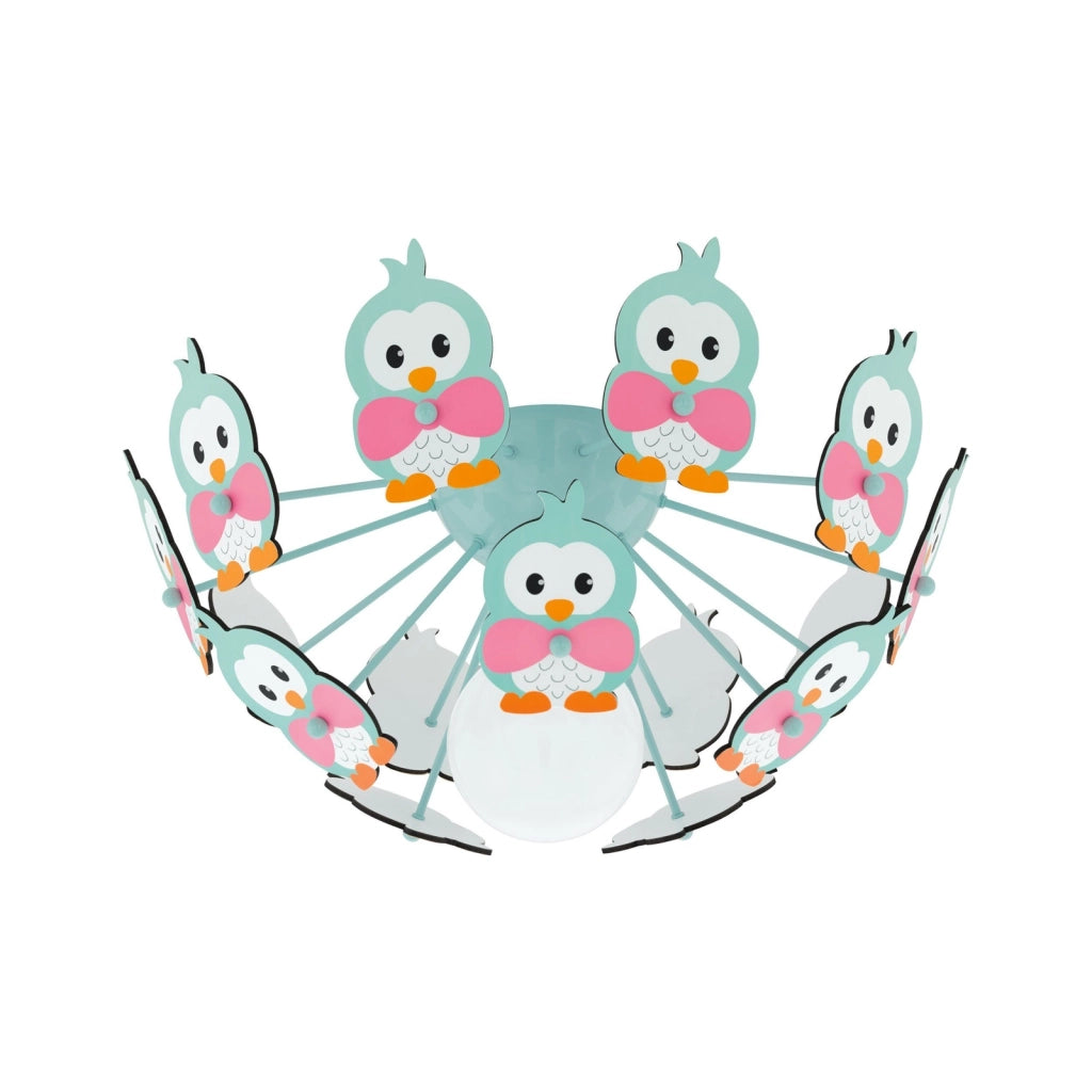 Plafoniera Contemporanea Viki 2 Legno E Plastica Multicolore E Verde 1 Luce E27