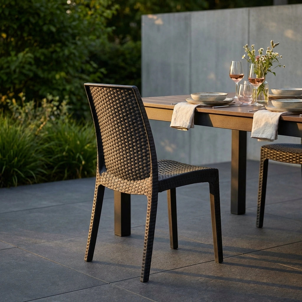 Sedia da Giardino Impilabile in Wicker cm 47x59x86 - VIRGINIA
