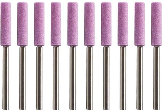 Kit di smerigli per catene da sega 10 pezzi - Smerigli per coltelli - Diametro 4,8 mm - Adatto per catene da sega .325 - Compatibile con strumenti rotanti - Per lavorazione del legno e levigatura metallici