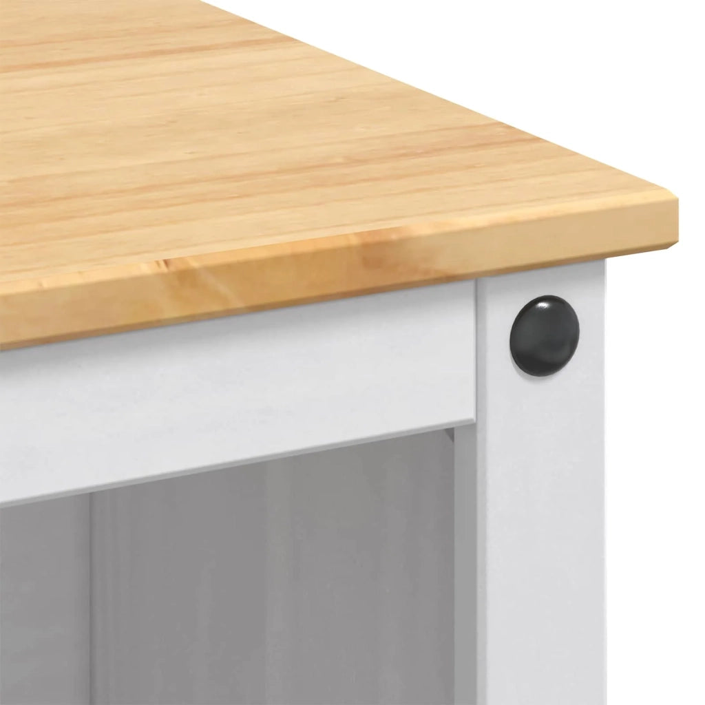 Set isola da cucina 3 pcs Bianco e Cera di Miele Pino Massello