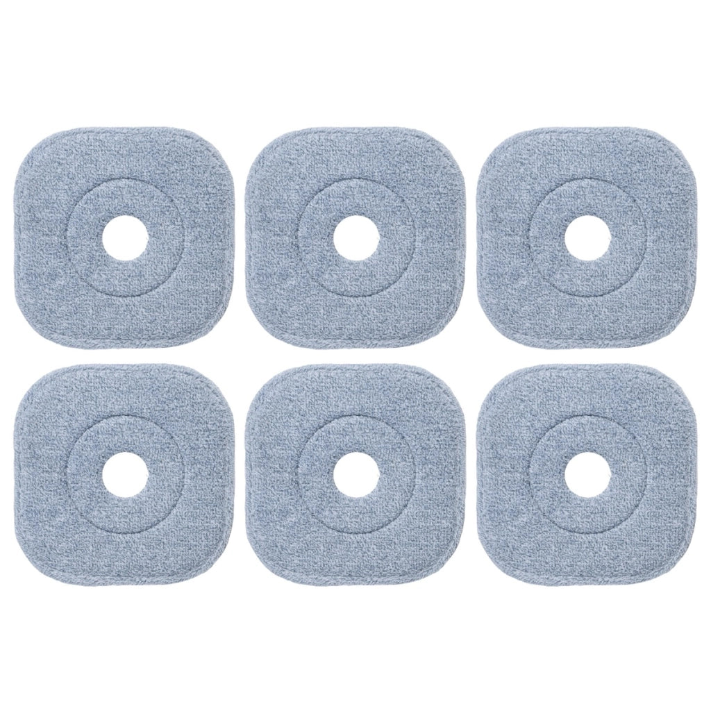 Set di 6 tappetini di ricambio per mocio da pulizia rimovibile e lavabile in lavatrice per pavimenti-Panni in microfibra sostitutivi per mocio