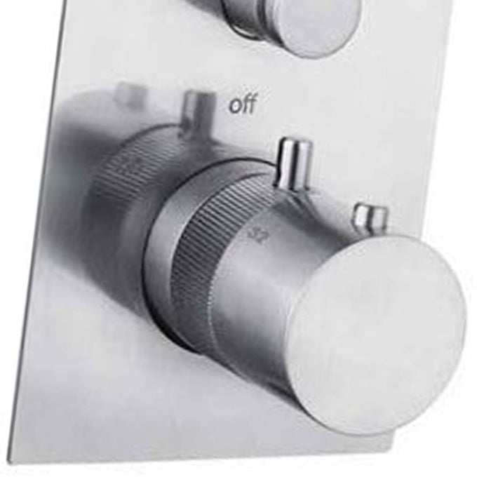 Miscelatore termostatico incasso doccia con deviatore in acciaio inox spazzolato - Serie X Style Inox