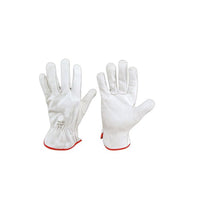 Guanti in pelle fiore di bovino bianco agricoltura automezzi meccanica lamierati TG. 10