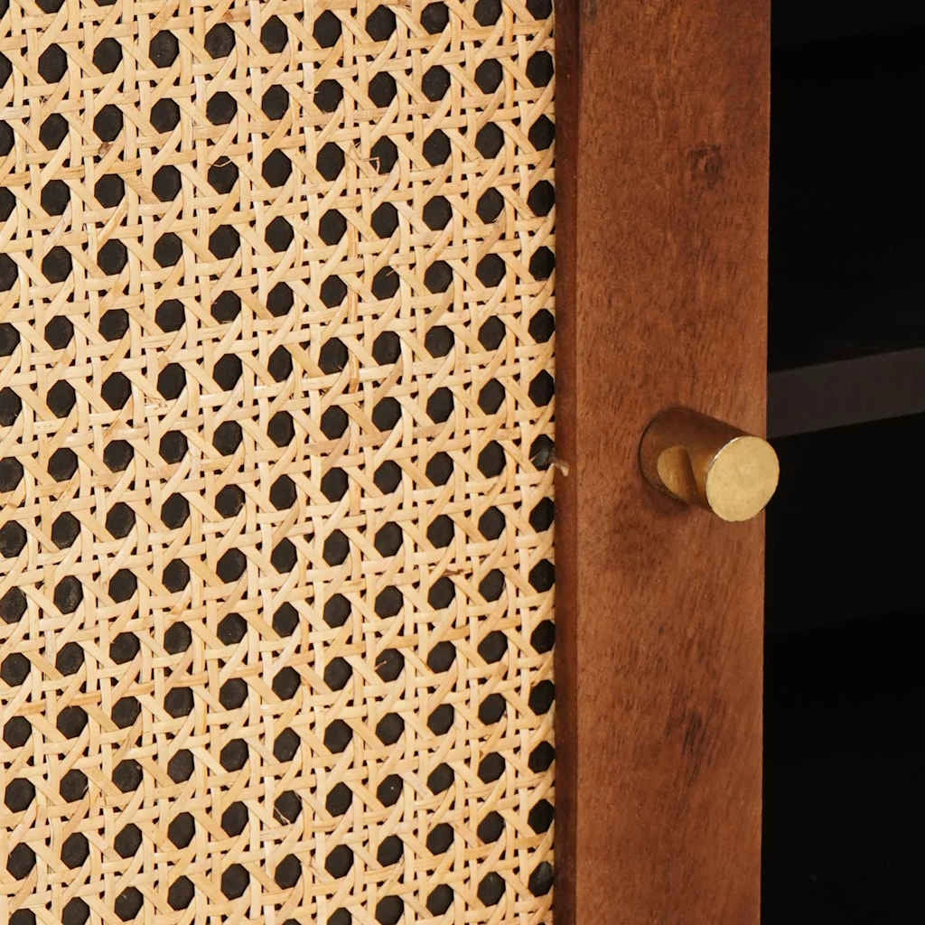 Mobile porta TV rettangolare moderno con ampio spazio di archiviazione per il soggiorno 105 x 33,5 x 46 cm legno di mango marrone 02_0057898