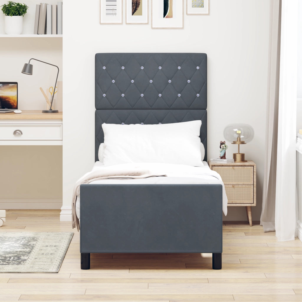 Struttura Letto  Grigio Scuro 80x200 cm Velluto