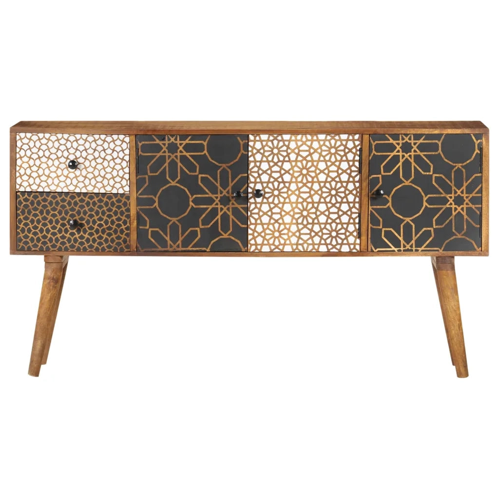 Credenza con Motivo-Buffet-Armadio da cucina Stampato 130x30x70 cm in Massello di Mango