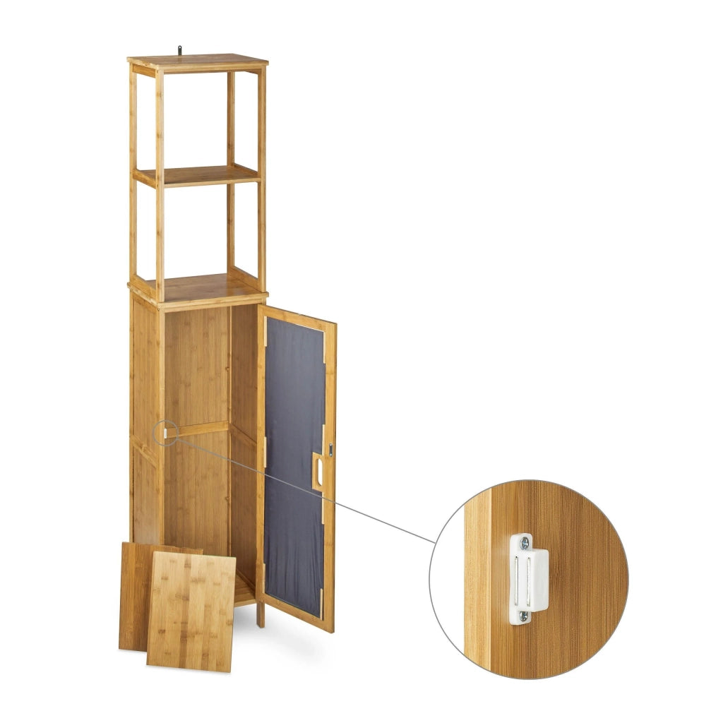 Mobiletto da bagno in bambù 5 ripiani 170 cm 13_0000277