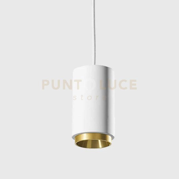 PROPILEI lampadario a Sospensione 1 Luce 4 Anelli Colorati in alluminio attacco GU10 in gesso bianco