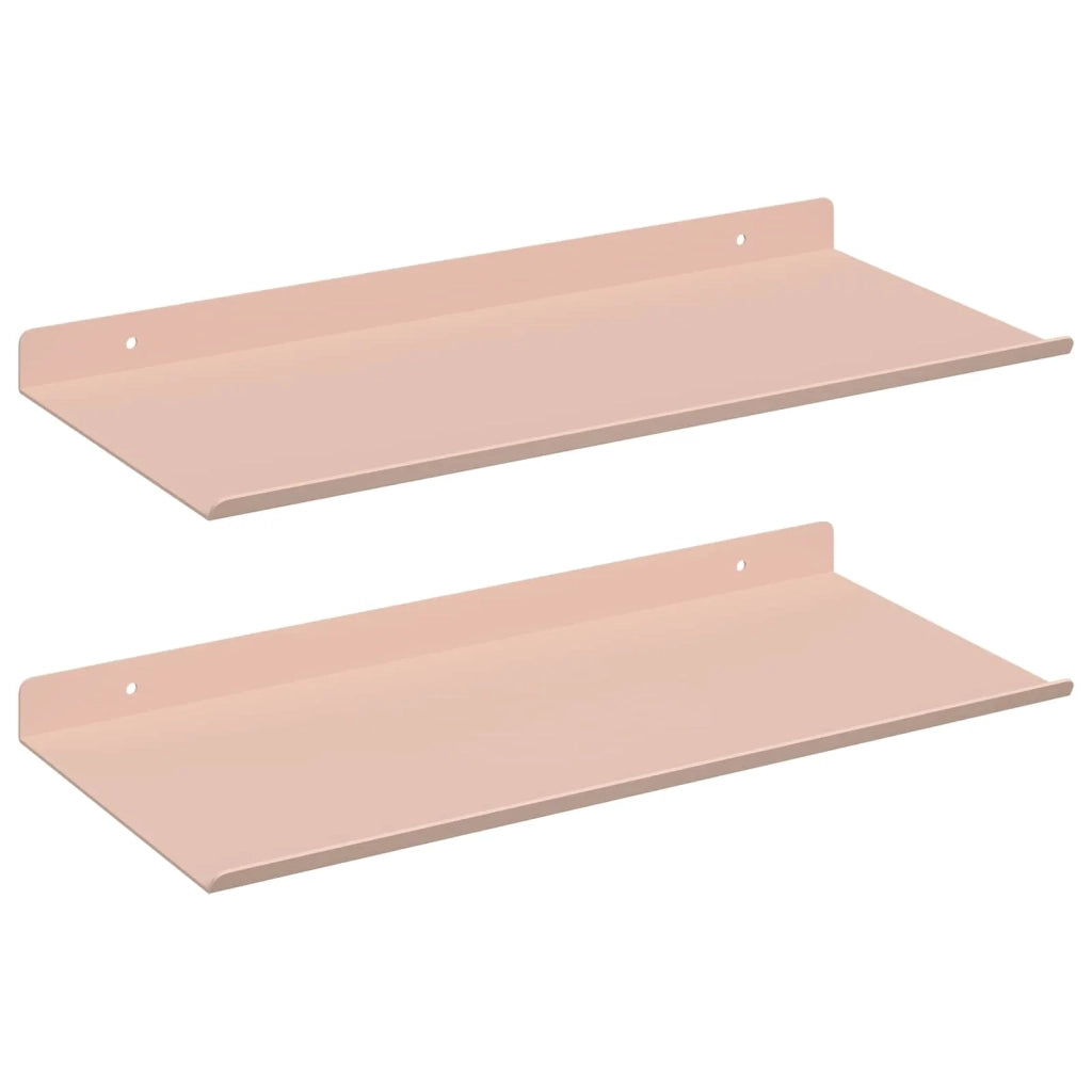 Mensola sospesa 2 pcs Rosa 40 x 18 x 2,5 cm Acciaio