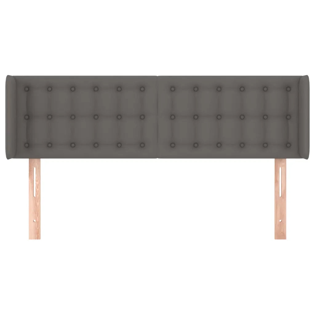 Testiera | Testata ad Orecchio Grigio 147x16x78/88 cm in Similpelle