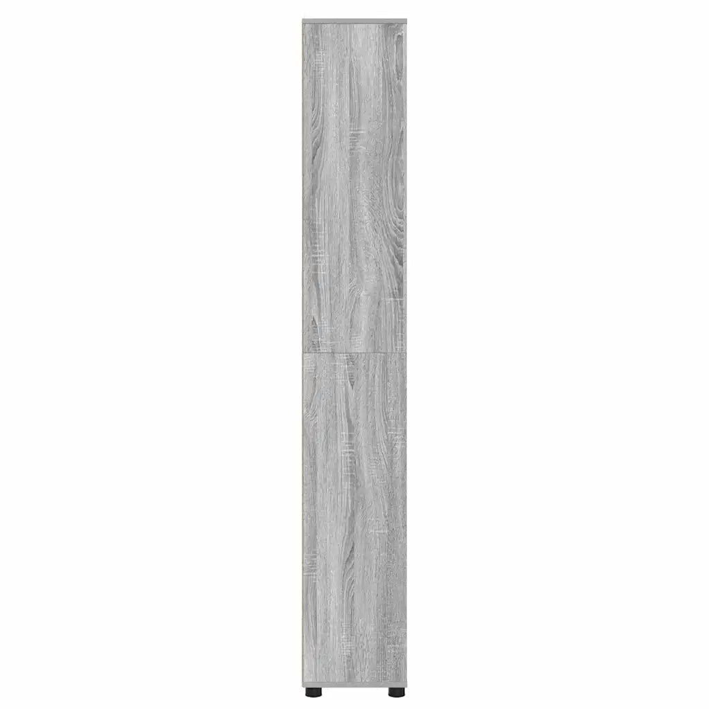 Mobile da Bagno con porta Grigio Sonoma 30,5 x 30 x 195 cm