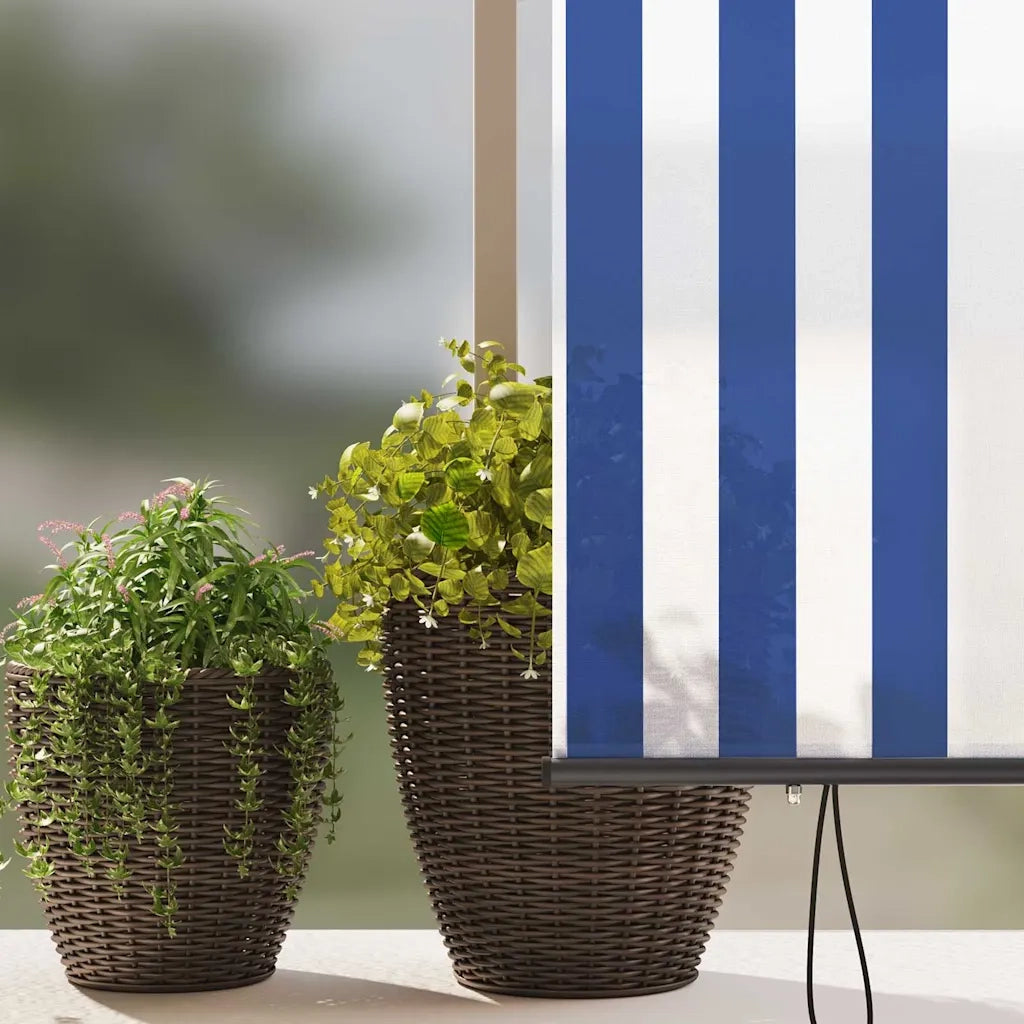vidaXL Tenda a Rullo Esterna Striped Blu e bianco 220 x 250 cm Tessuto
