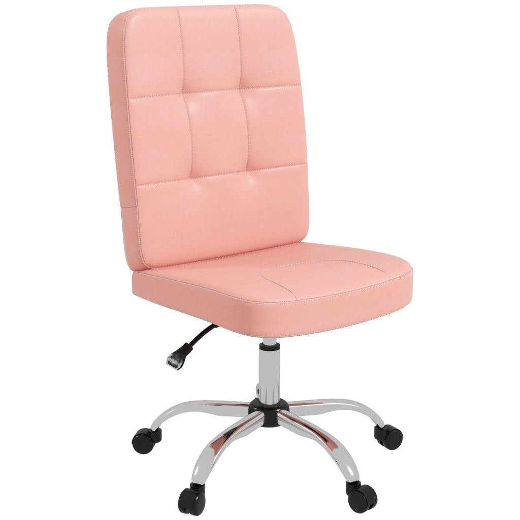 Sedia da ufficio girevole senza braccioli in similpelle con altezza regolabile ¨C Minimal ¨C Rosa 45x59x90-100 cm