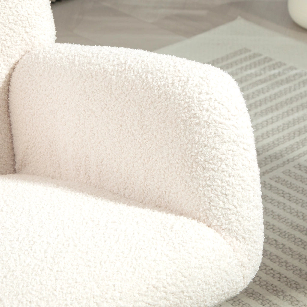poltrona a dondolo 70 x 94 x 100 cm bianca con braccioli, senza cuscino