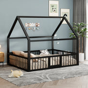 letto a baldacchino in metallo nero 140 x 200 cm
