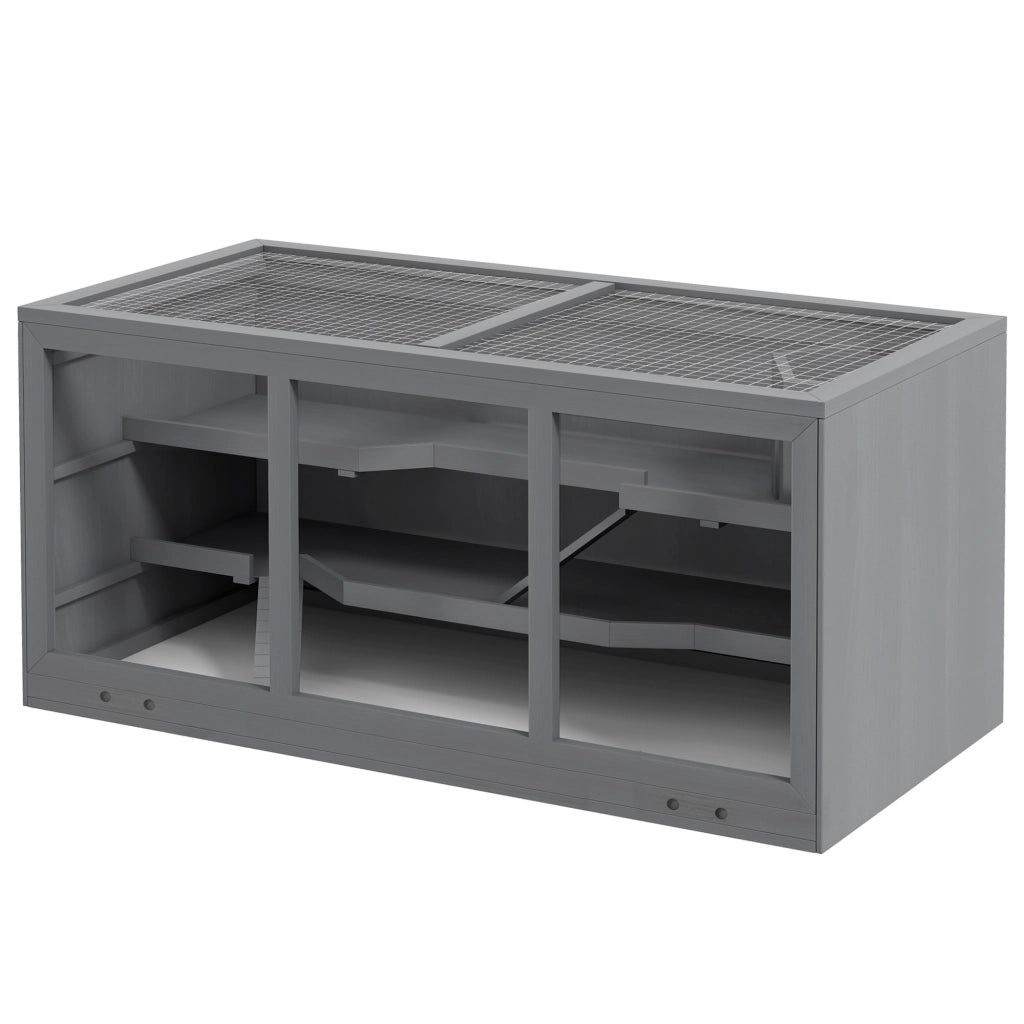 Casetta per Animali Domestici ¨C zephmum ¨C Legno Naturale Grigio 88x132x19