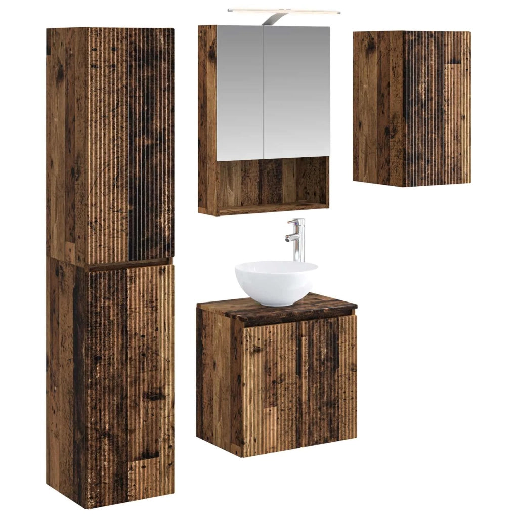 Set di Armadi da Bagno 5 pcs Legno antico 50 x 14,5 x 70 cm 3407301
