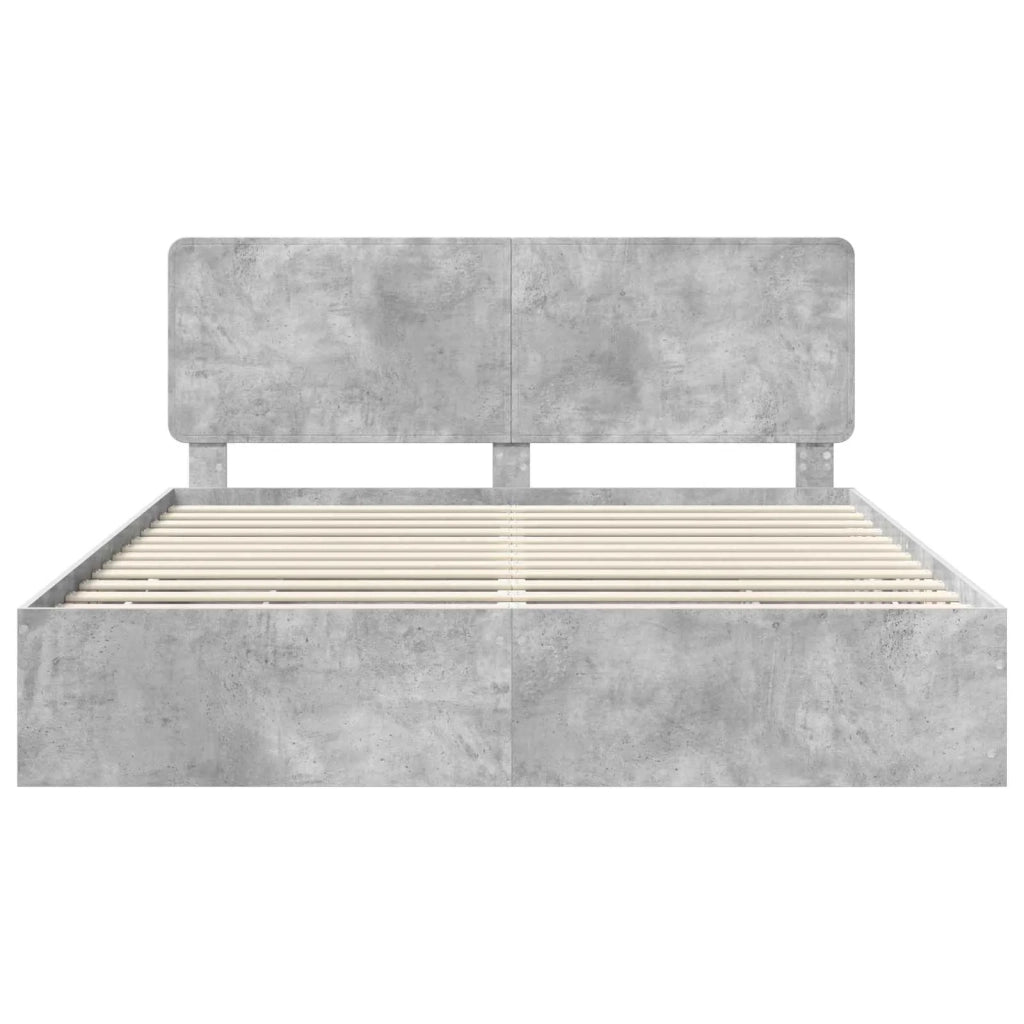 Struttura del letto con cassetto Grigio cemento 200 x 200 cm
