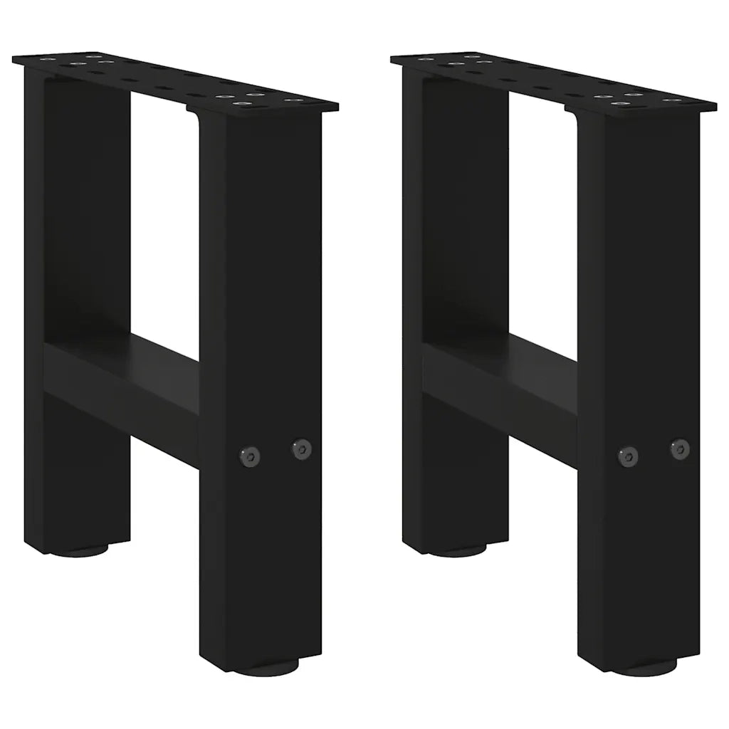 Gambe per Tavolino da CaffÃ¨ Nere 2 pz 40x(30-31) cm Acciaio