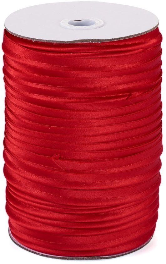 Cordone in Poliestere 100 m - Lint di Piping - Rosso - 11 mm Larghezza - 1,5 mm Diametro - Duraturo e Solido - Cordino di Legatura