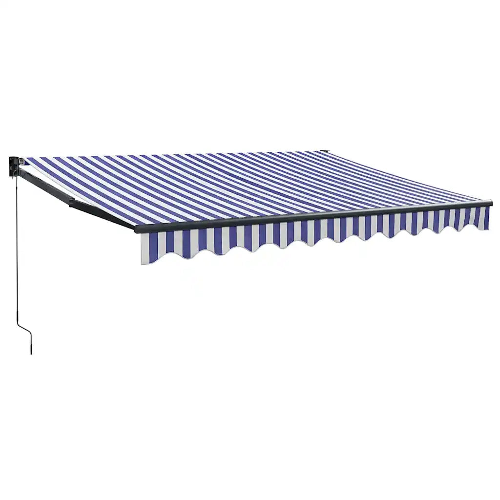 Tenda Sole Retrattile-Tenda parasole per balcone Blu e Bianca 3x2,5 m Tessuto e Alluminio 189707