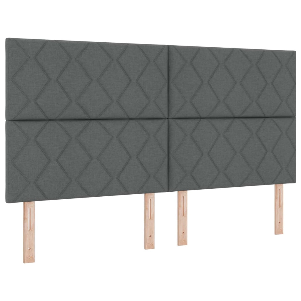 Letto Box Spring LED con Materasso Grigio Scuro 180 x 200 cm 3455924