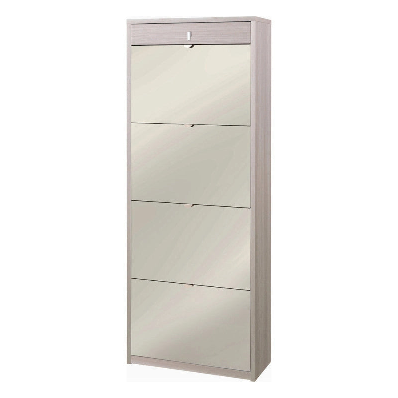 Scarpiera 4 Ante Specchio 1 Cassetto P29 Kit Olmo Chiaro cm 63x29x164h - Sarmog