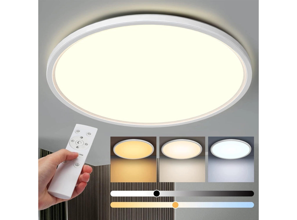 Plafoniera LED Aisutha 24 W 2800 LM con Telecomando 3000 K - 6500 K IP54 Lampada da Camera Ultra Sottile per Soggiorno Cameretta dei Bambini Cucina Bagno