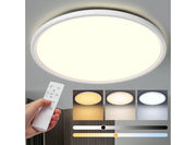 Plafoniera LED Aisutha 24 W 2800 LM con Telecomando 3000 K - 6500 K IP54 Lampada da Camera Ultra Sottile per Soggiorno Cameretta dei Bambini Cucina Bagno