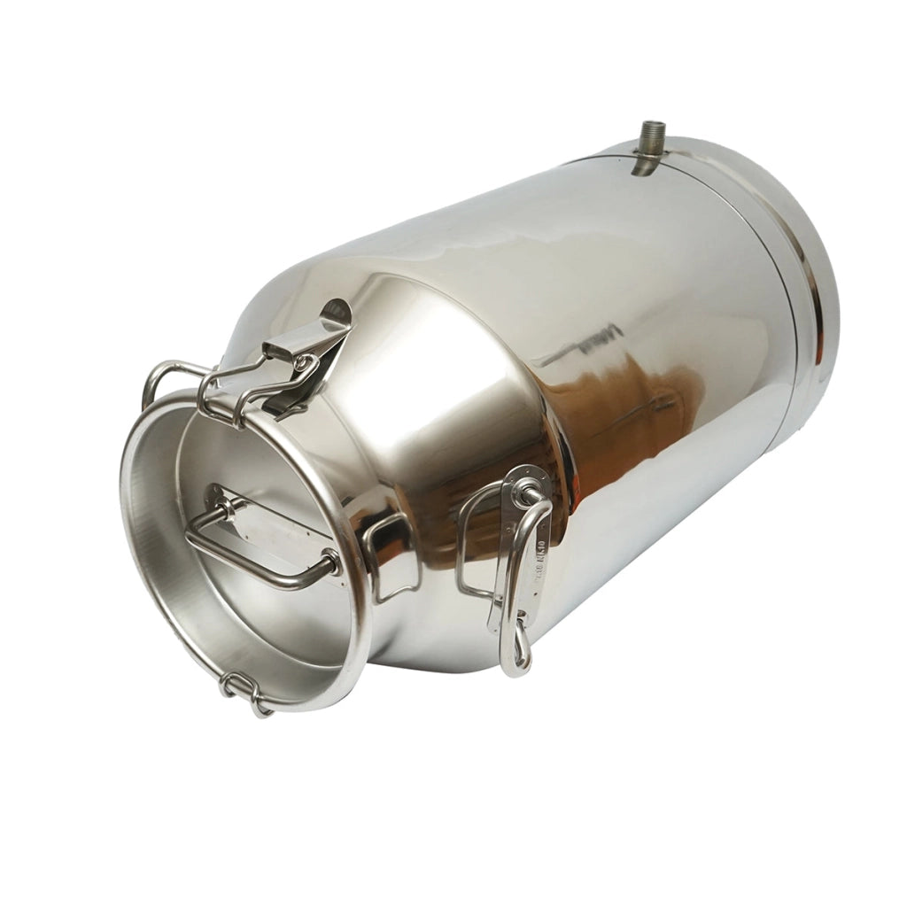 Brocca per latte in acciaio inox con coperchio da 40 litri con rubinetto per mungitrice per mucche Breckner Germany