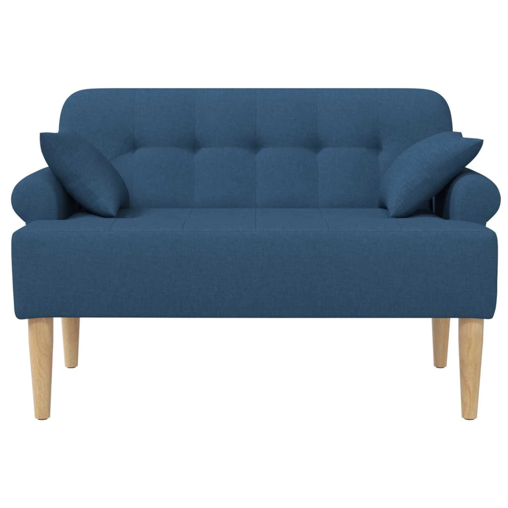 Loveseat con bottoni imbottiti Blu 120 x 65 x 79 cm Tessuto 42041817