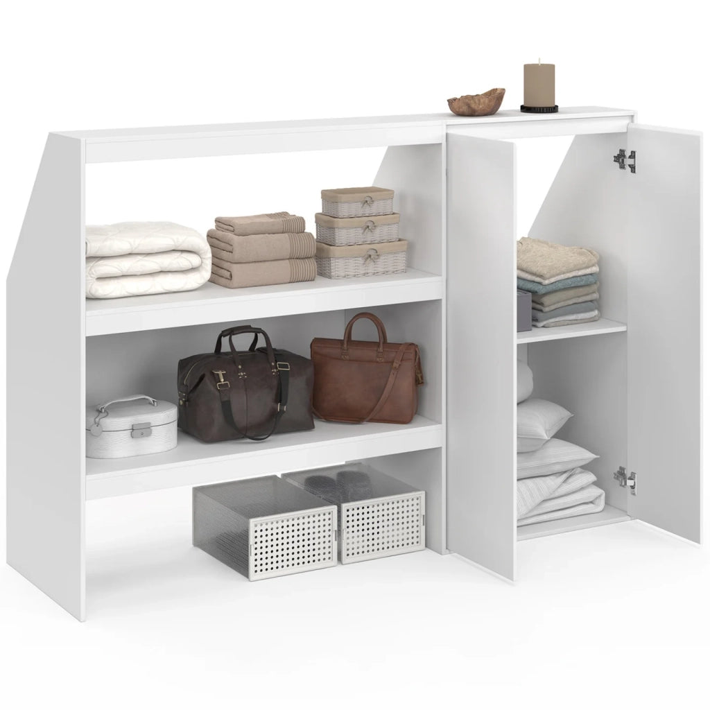 IDMarket - Scaffalatura a 2 livelli + armadio sottopiano TOMI bianco a 2 ante