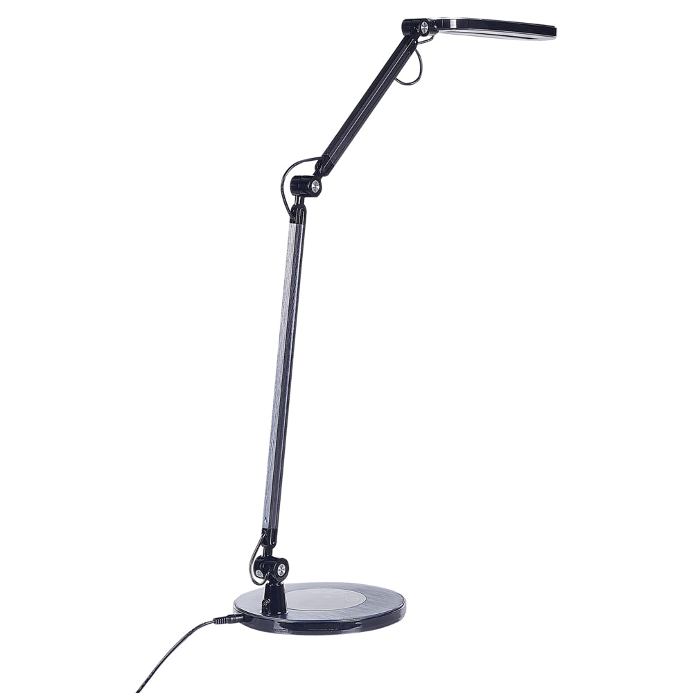 Lampada da tavolo nero LED intensità variabile braccio regolabile stile moderno cameretta ufficio