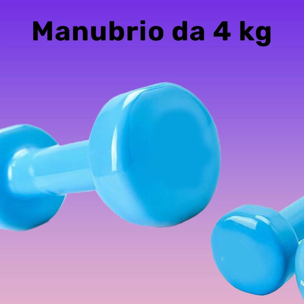 Trade Shop - Manubrio Singolo 4 Kg In Vinile Allenamento Esercizi Casa Palestra Workout Fit -
