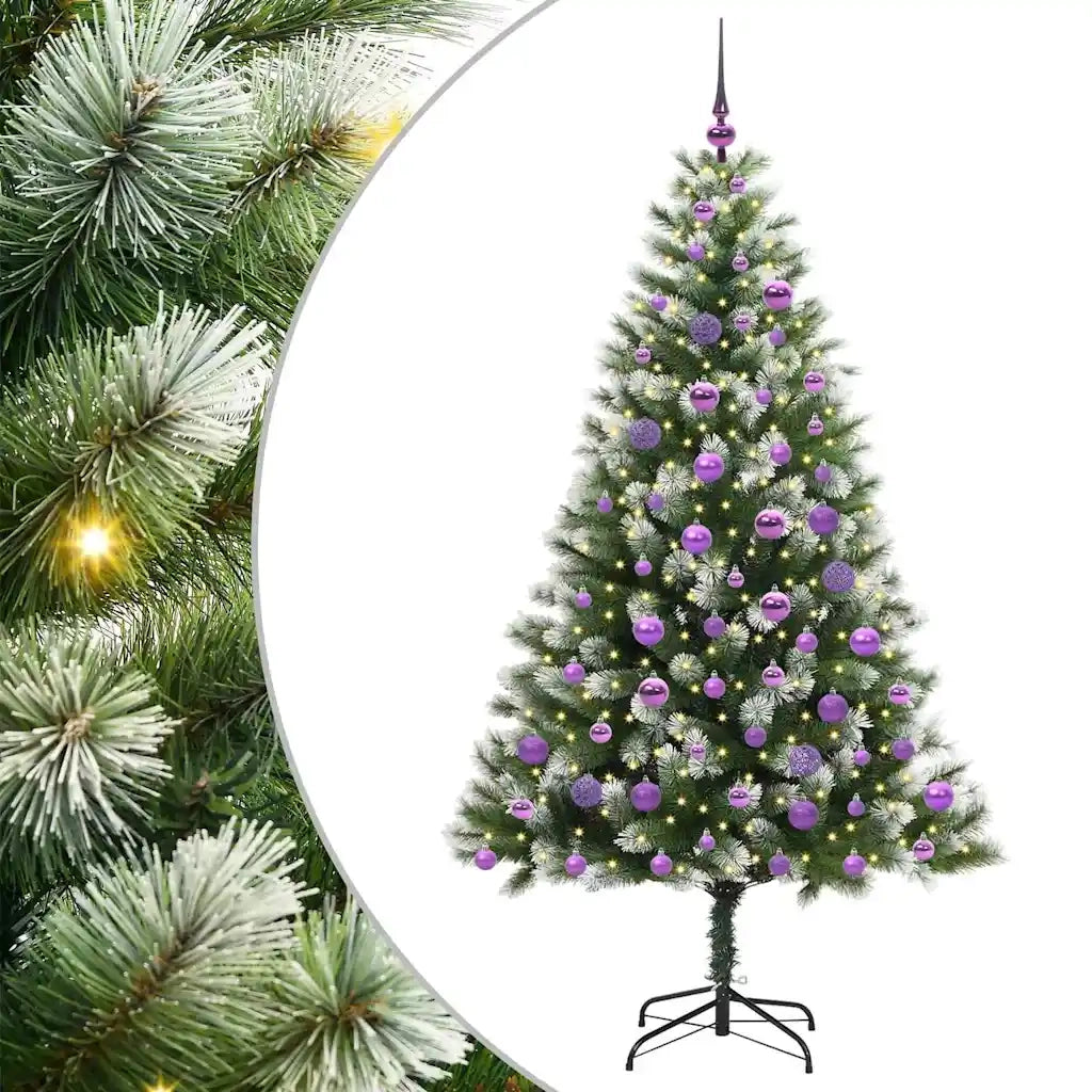 Albero di Natale | Decorazioni natalizie artificiale a cerniera con neve fioccata
