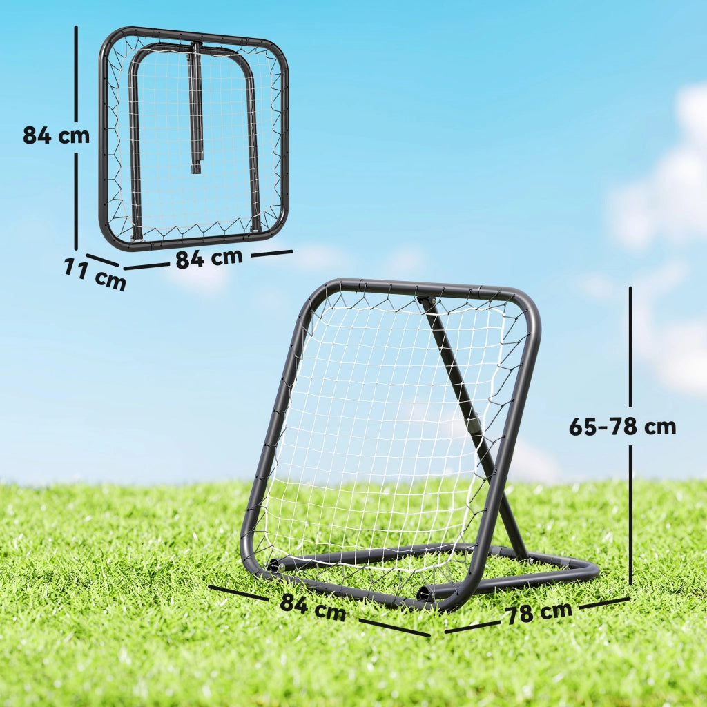 Rete da calcio portatile regolabile pieghevole ¨C zephmum ¨C nero bianco 78x84x78 cm