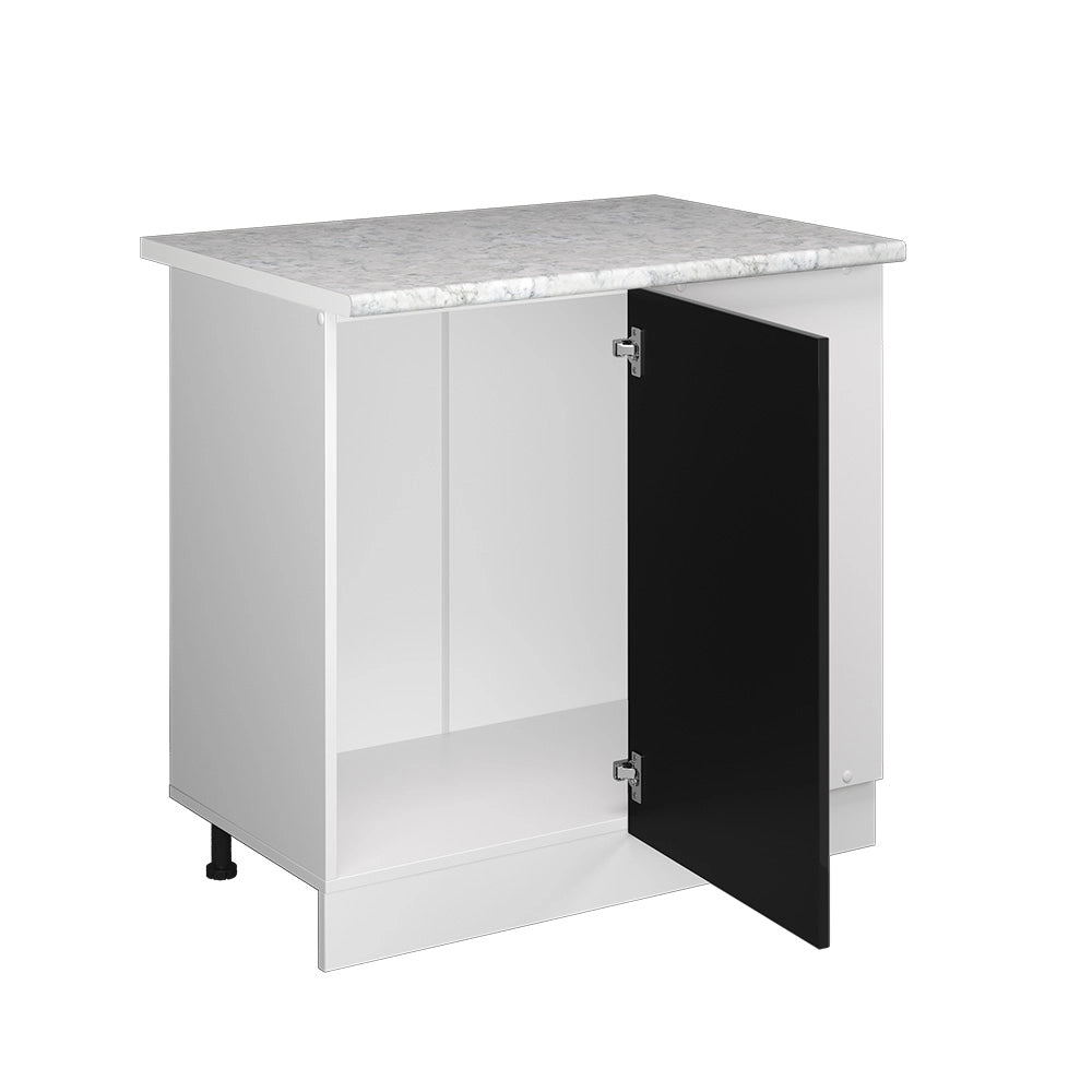 Vicco Mobile ad angolo cucina Nero lucido 86 cm , PL Marmo