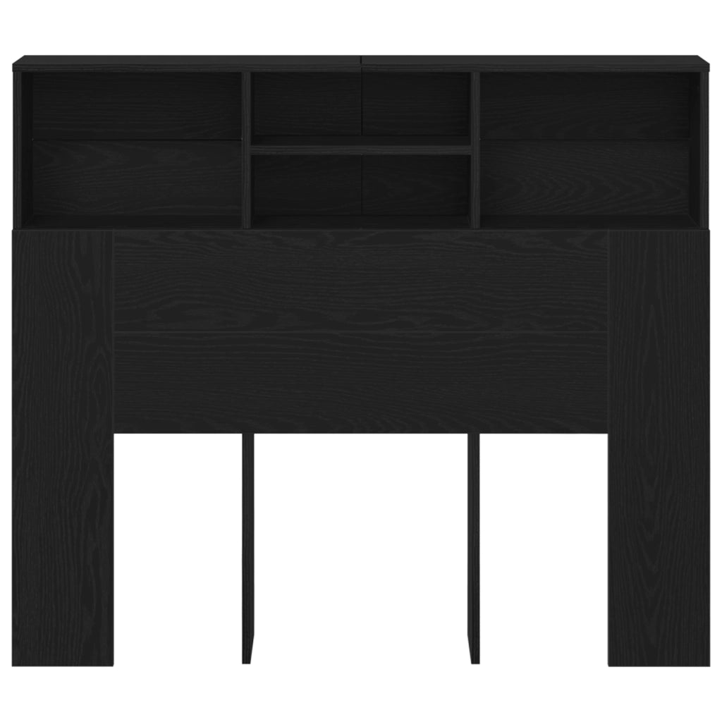 Cabina Testiera  Nero Rovere 120x19x103.5 cm Legno ingegnerizzato