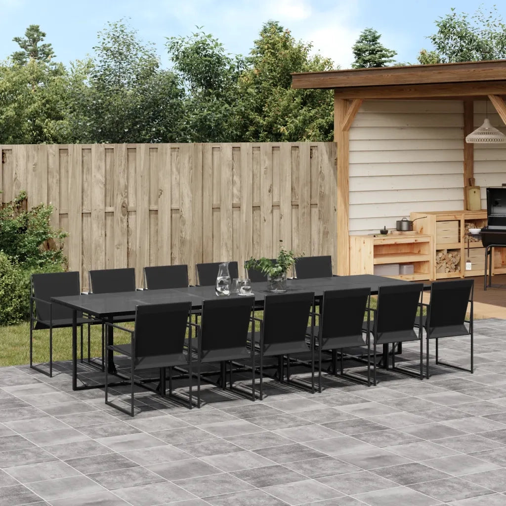 vidaXL Set da Pranzo da Giardino 13 pz Nero in Textilene