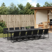 vidaXL Set da Pranzo da Giardino 13 pz Nero in Textilene