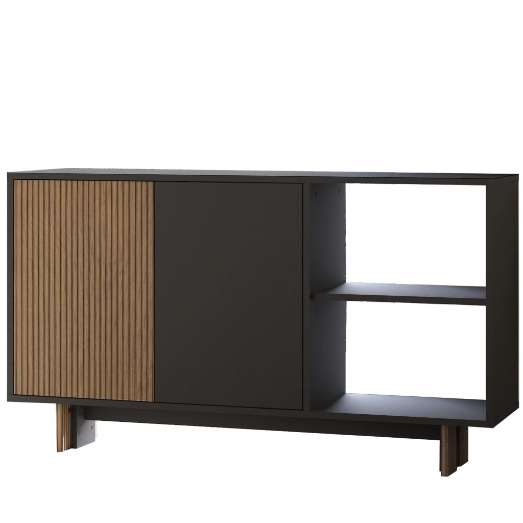 Credenza in legno "Ravello" - 140 x 35 x 80 cm - Grigio antracite