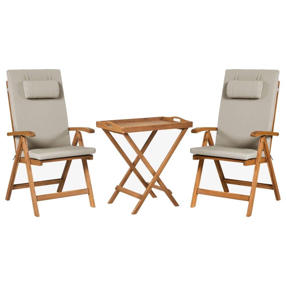 Set di 2 cuscini per sedie da giardino Cuscino per schienale in poliestere tortora Design moderno Cuscino per esterni