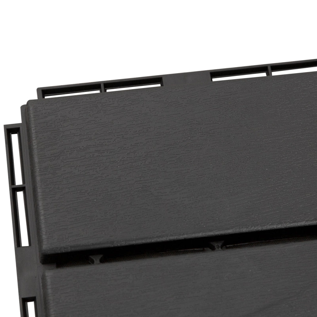 Set 9 Mattonelle a Incasto Effetto Legno 30x30x2 cm  Deck Nero