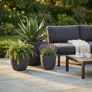 Set di 3 vasi da Giardino in Fibra di argilla cm 44x44x39 - DUDLEY