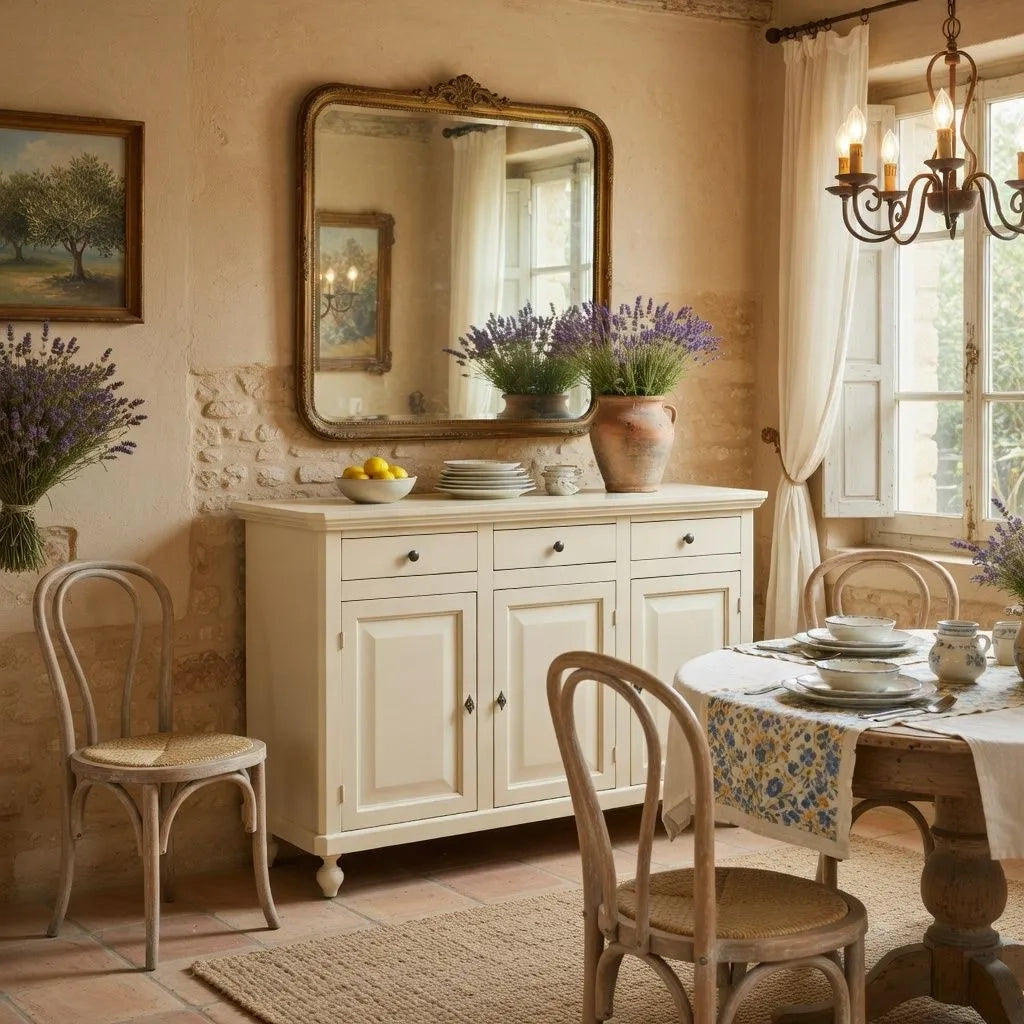 Madia credenza 3 ante legno shabby chic avorio150x43x98 - Mobili 2G