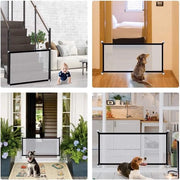 Barriera per cani scorrevole per interni - cancelli per cani senza perforazione - cancelli di sicurezza - 180 x 72 cm - nero